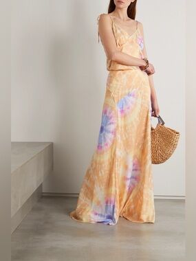 Paco Rabanne Tie-Dye Satin Two-Piece Set